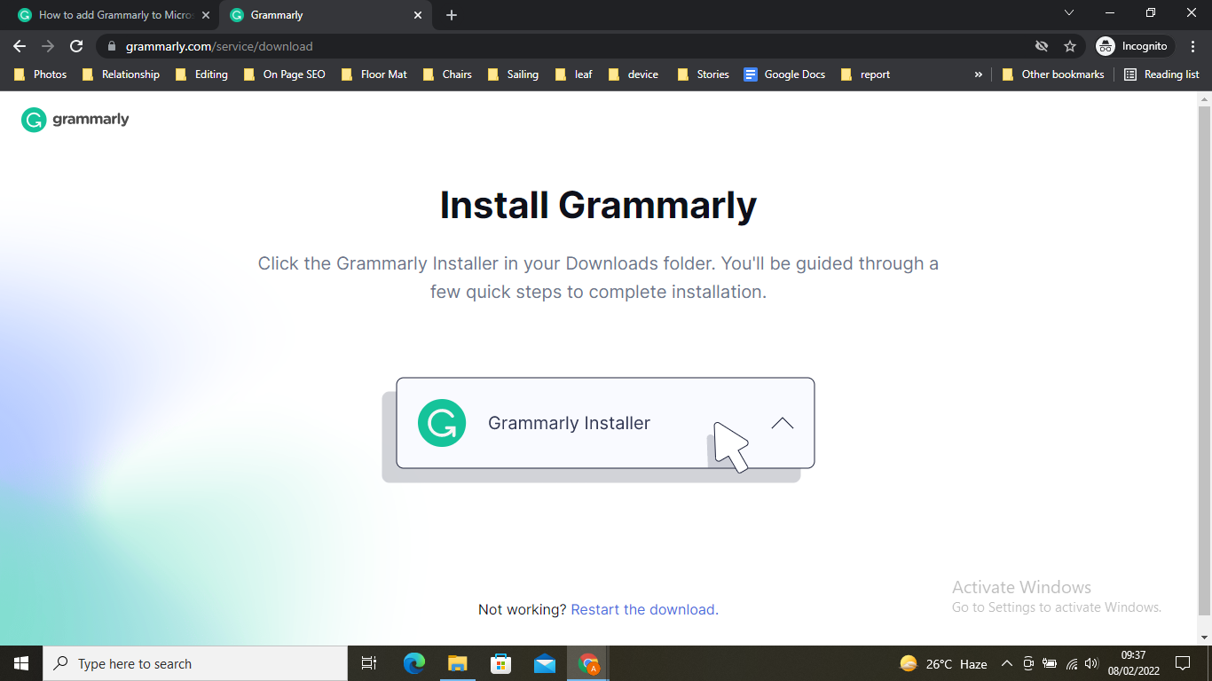 How to add Grammarly to MS Word and Outlook
