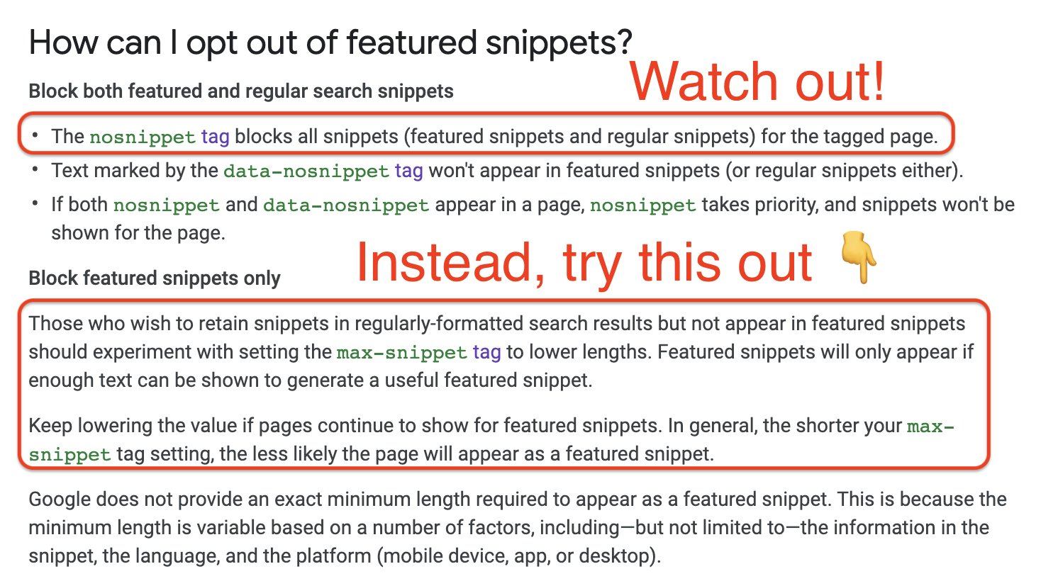 nosnippet tag