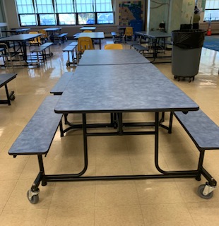 image of a clean cafeteria table