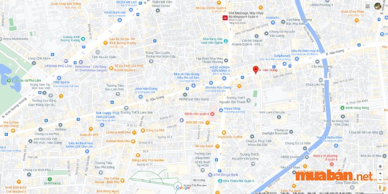  Đường Hậu Giang thuộc Quận 6 có chiều dài khoảng 2.840m