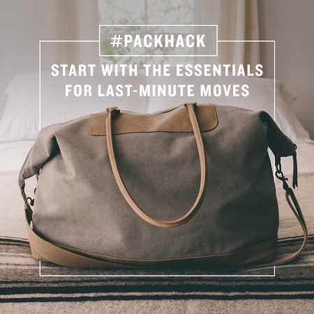 #packhack - start with the essentials for last-minute moves