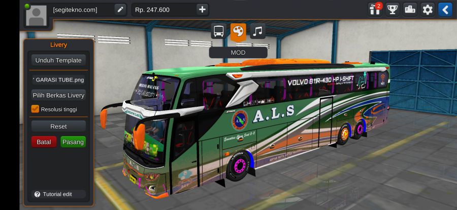 Download Mod Bussid ALS  JB3+ Volvo Tronton B11R