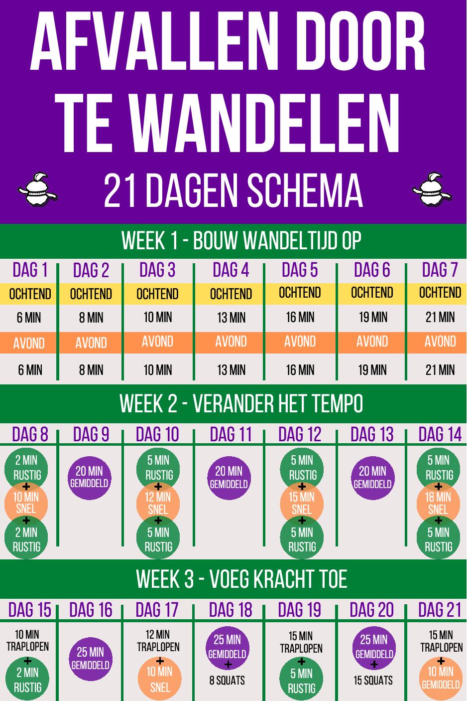 Jouw Wandelschema Afvallen - Een Maatje Minder