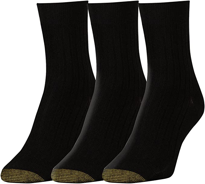 Gold Toe Women's Non-Binding Salon Short Crew Socks, 3-Pairs