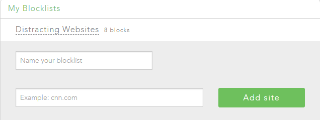 Create a new blocklist to block reddit