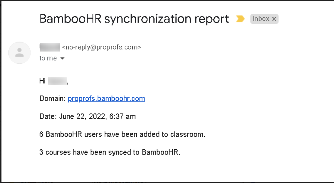 Synchronization Report