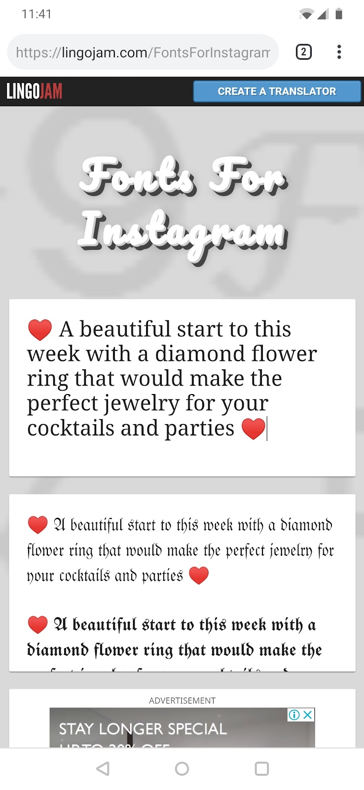 step 2 copy the font you like and paste it in your instagram post bio or username hit send - instagram post generator app