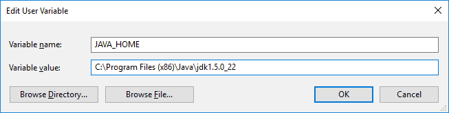 jdk 5 home variable