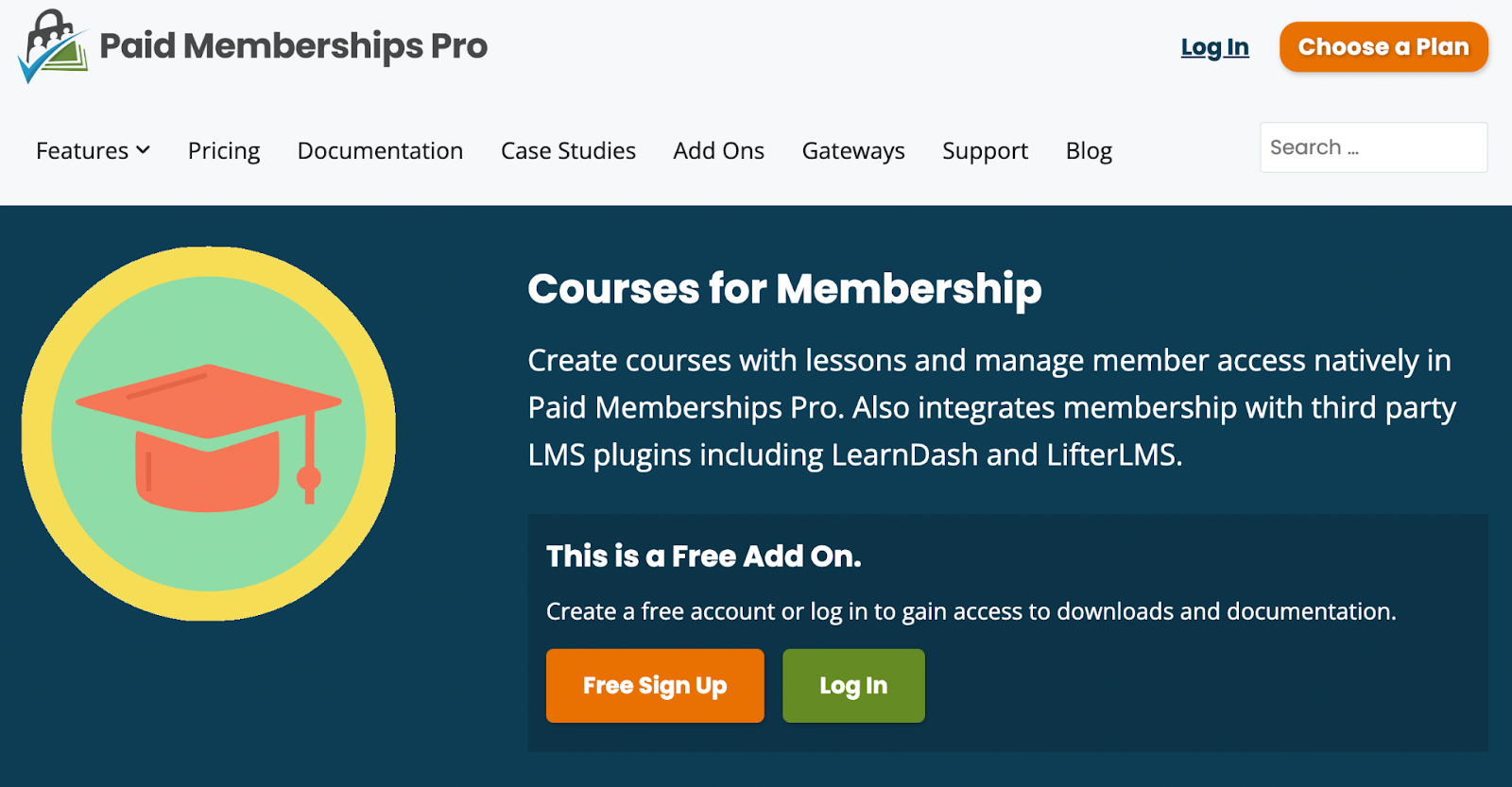 lms vs membership plugin and the paid memberships pro courses for membership add-on