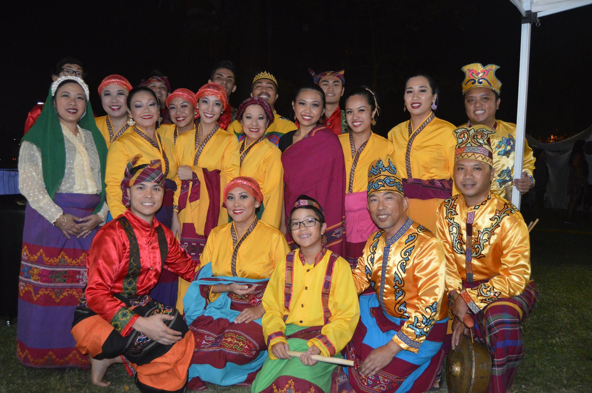 Performing artists from Malaya Filipino American Dance Arts and Pakaraguian Kulintang Ensemble (Collaboration at Festival of Philippine Arts and Culture, Los Angeles, 2016)
