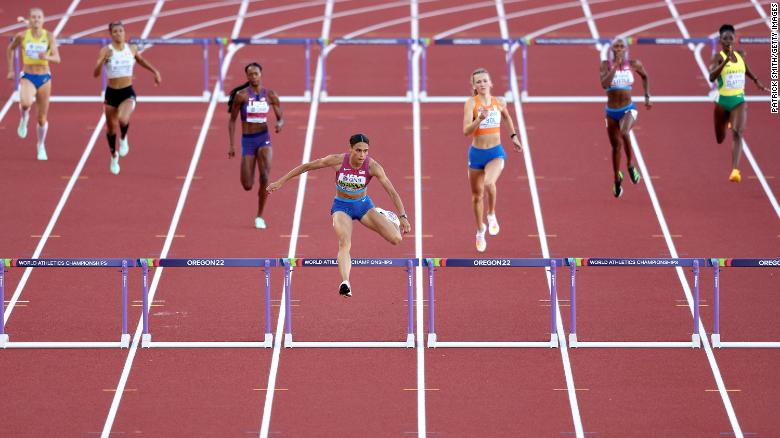 Breaking her personal 400-meter hurdles world record, Sydney McLaughlin: On July 22, 2022, Sydney McLaughlin broke her own 400-meter hurdles