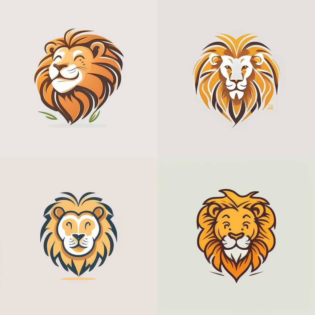 Лого львов, которые улыбаются. Создано нейросетью
