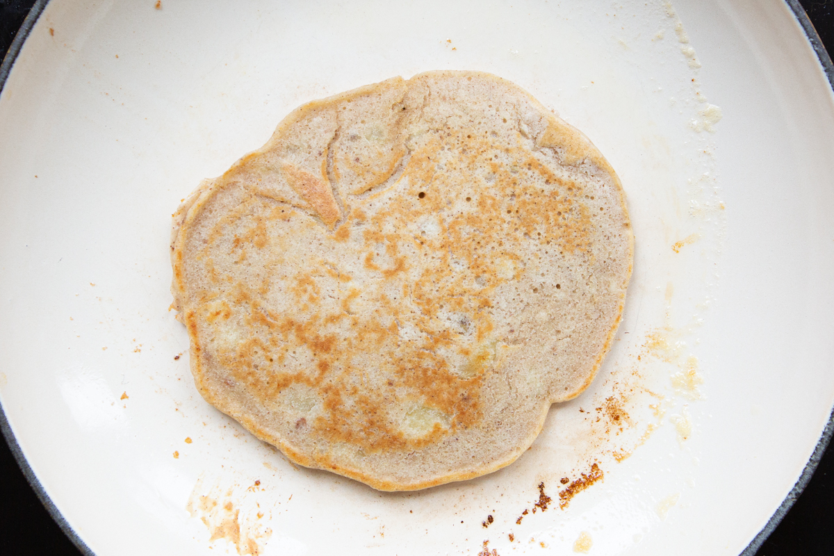 pancakes cooked in a skillet