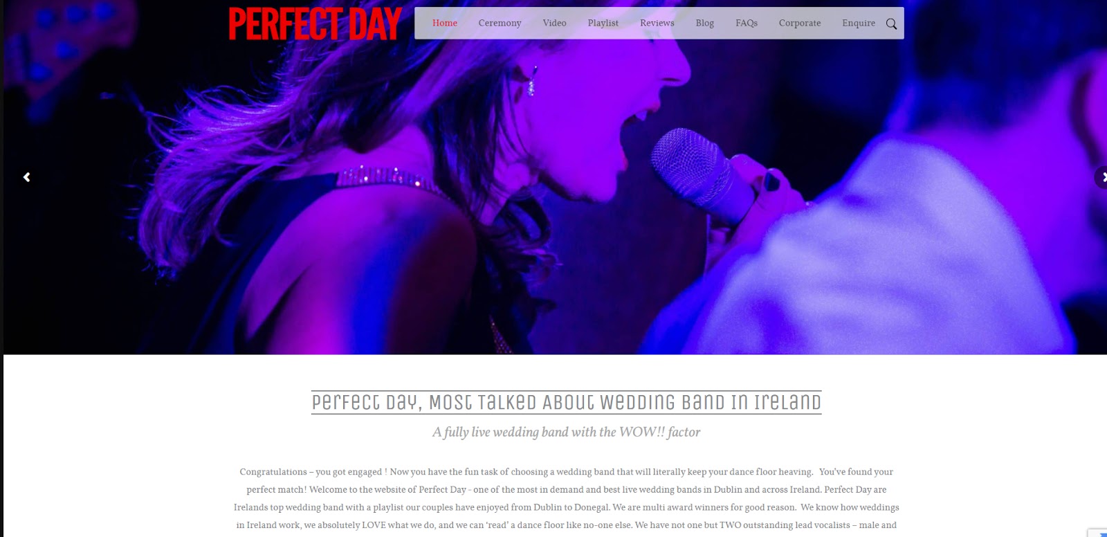 Perfect day live wedding music