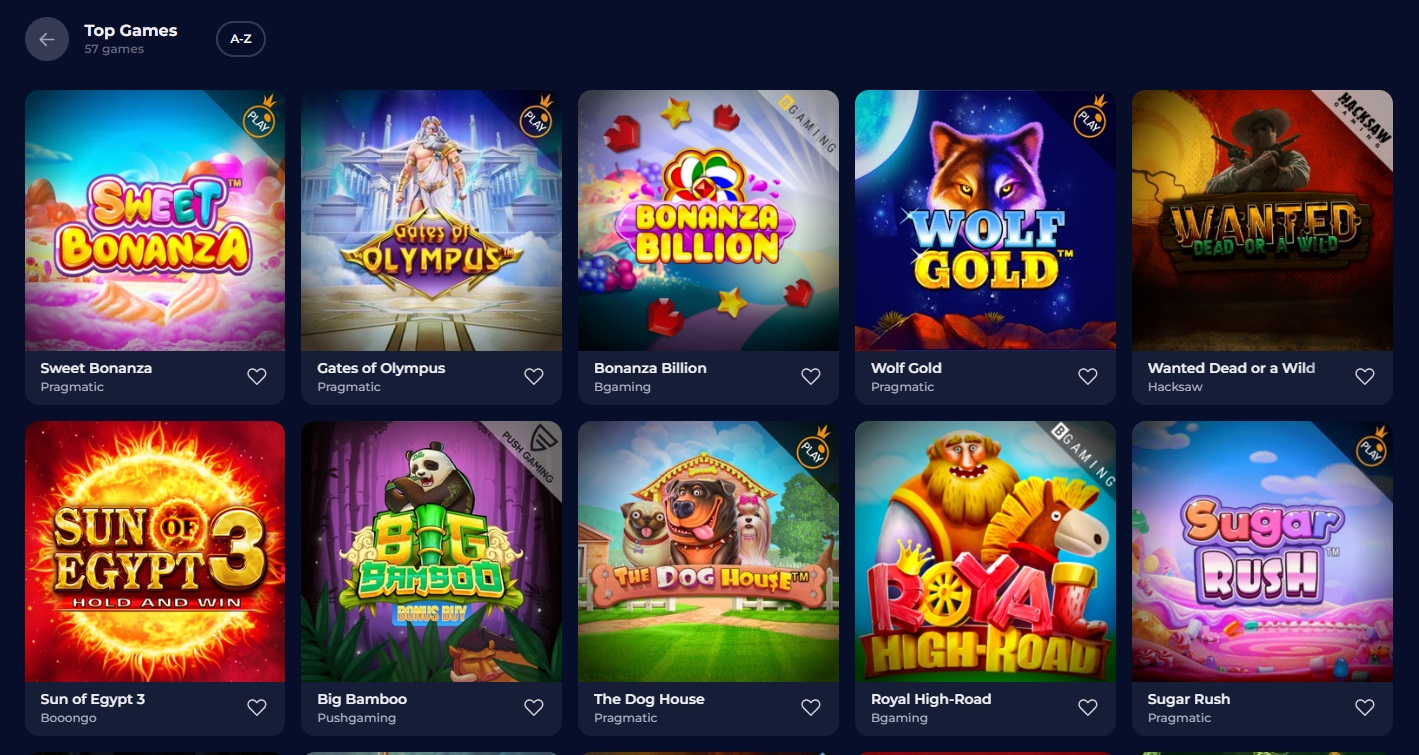 Top Games at Nine Casino