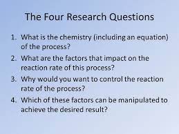 how to write a research  question chemistry