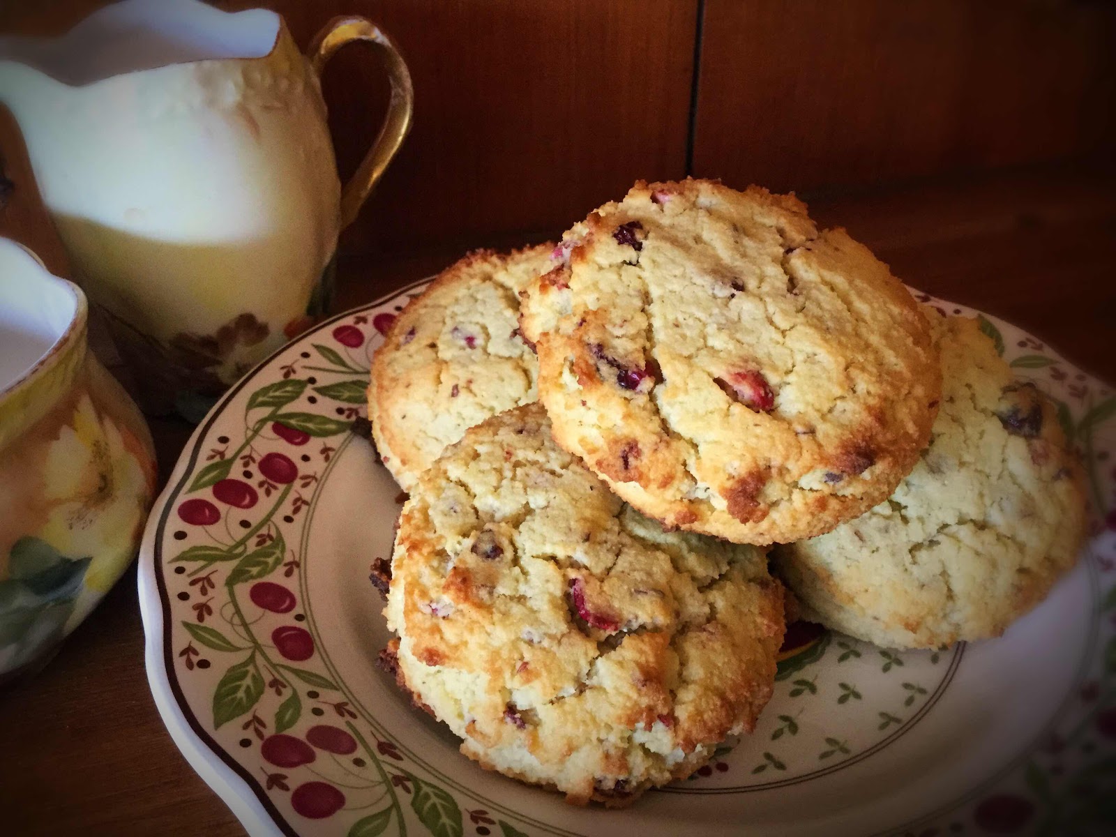 Low Carb Cranberry Pecan Drop Scones