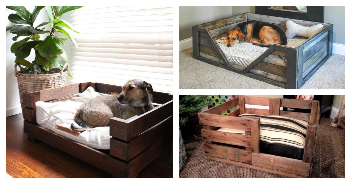 wooden crate pet bed