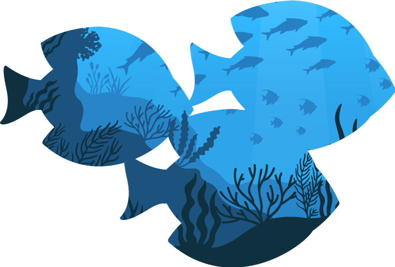 Aquarium fish bathroom wall sticker - TenStickers