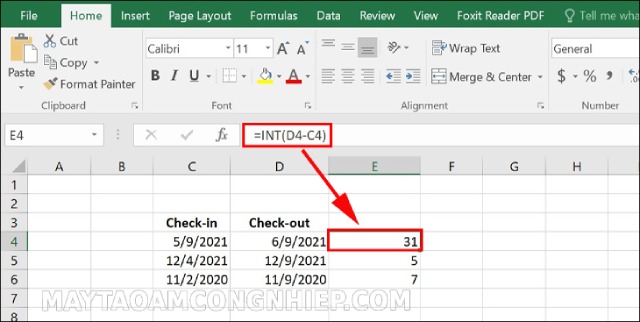 Làm tròn số ở trong Excel bằng cách sử dụng hàm Int