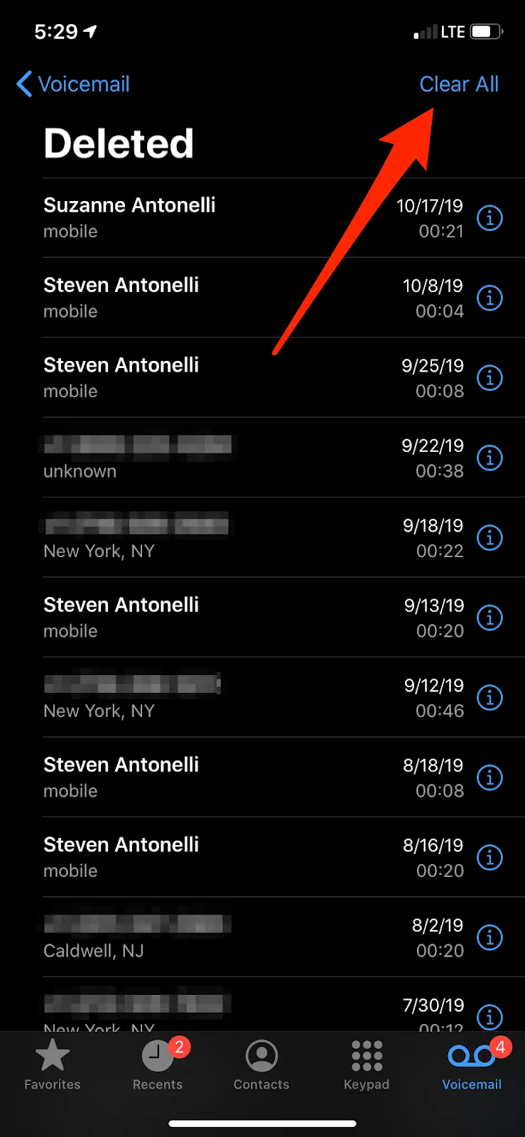 Clear Voicemail Box
