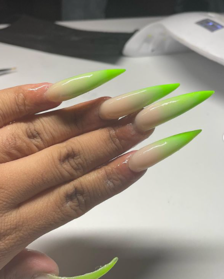 Bamboo Green Shaped Birthday Nails 