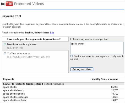 YouTube Keyword Suggestion Tool for keyword research