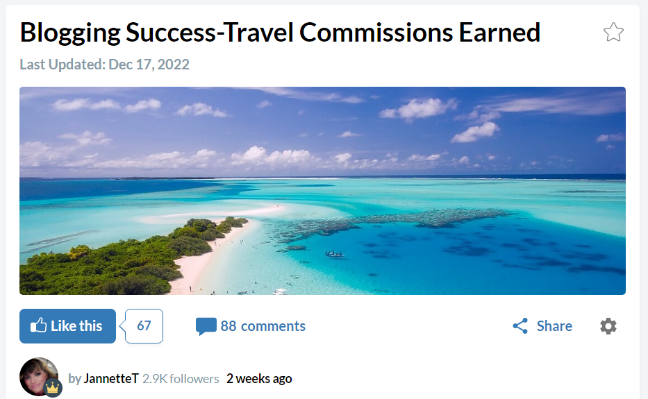 wealthy affiliate success story, travel website success $1,000 in sales