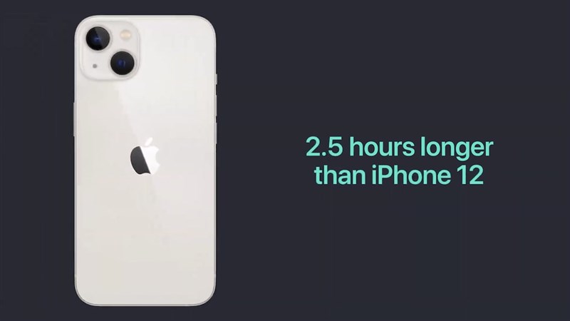 Thời lượng pin trên iPhone 13 sẽ lâu hơn 2.5 tiếng so với iPhone 12