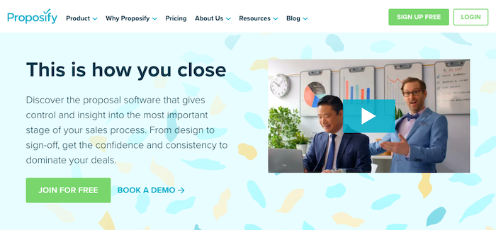 business proposal software: proposify