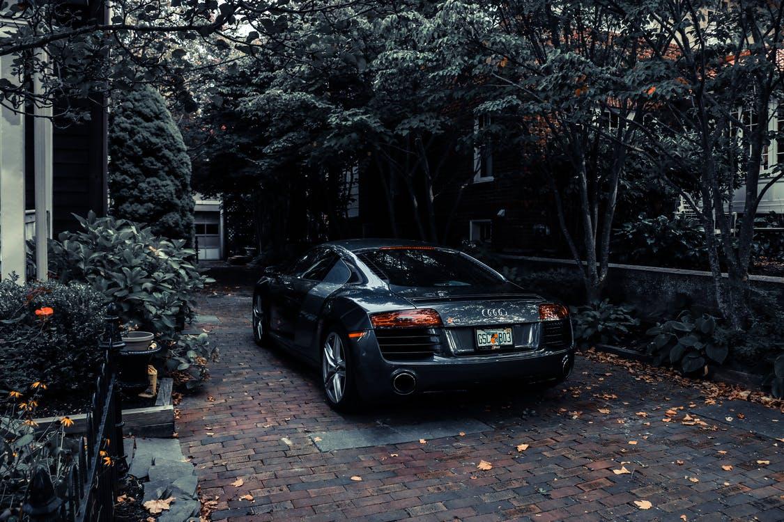 Free Photo of Audi Parked near Trees Stock Photo