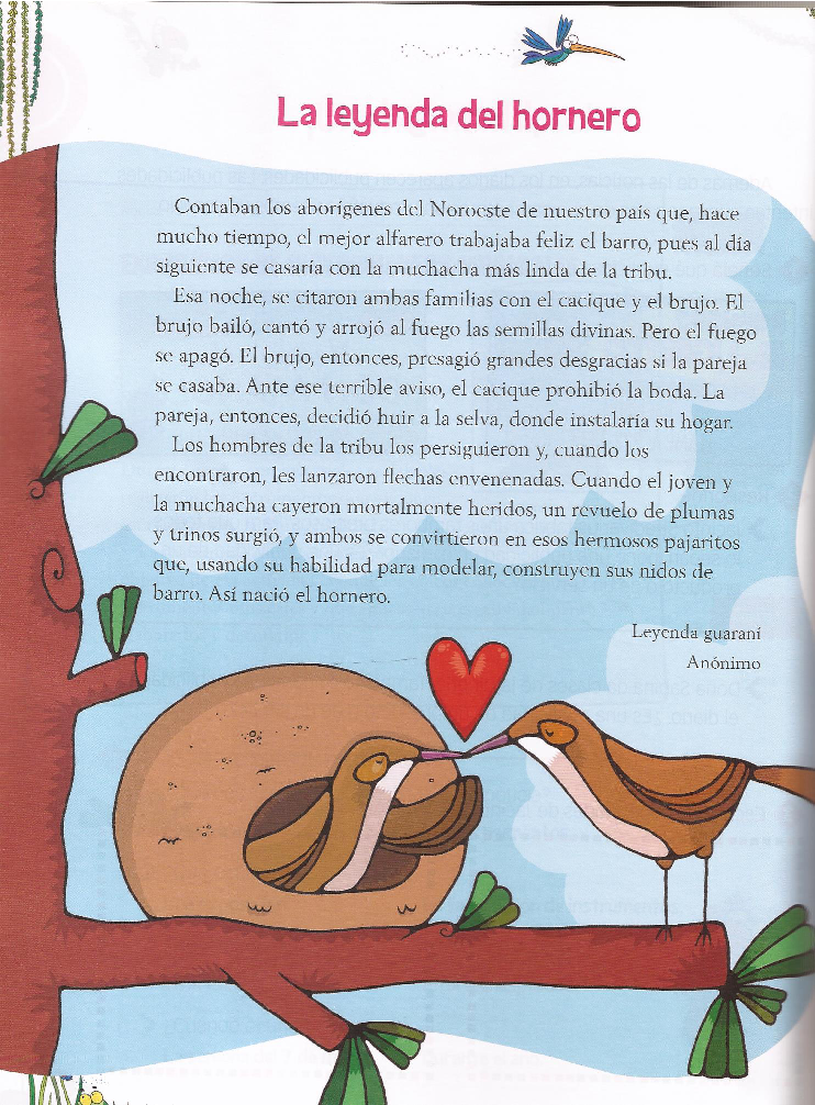 La leyenda del hornero. Leyenda guaraní - pdf Docer.com.ar