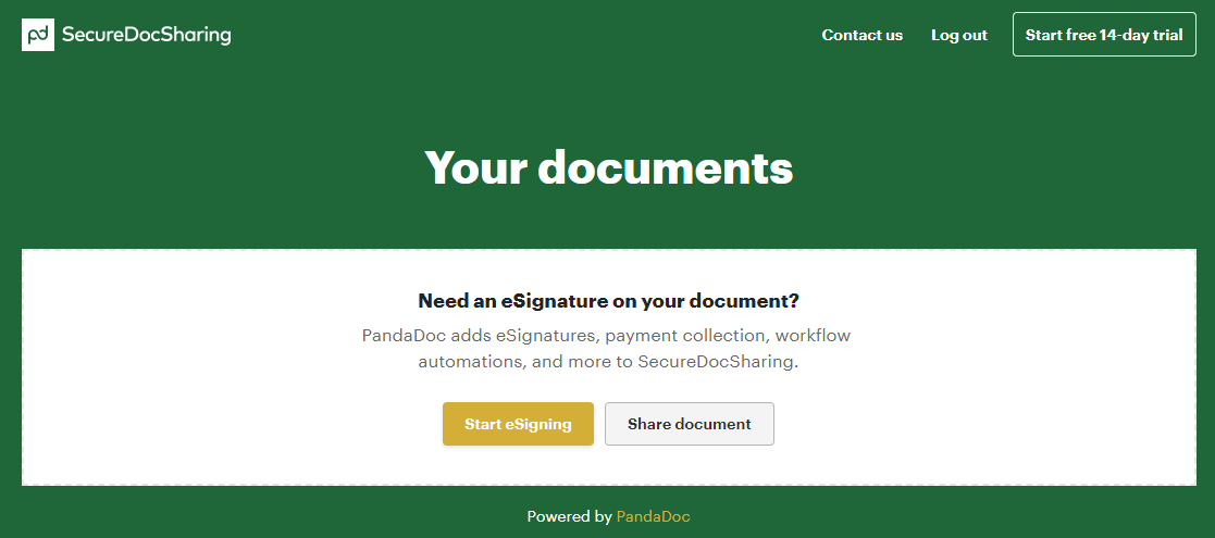 Adding e-Signature or Sharing a Document