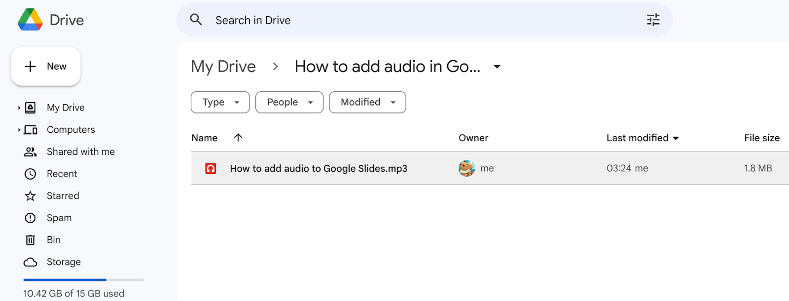record audio on google slides