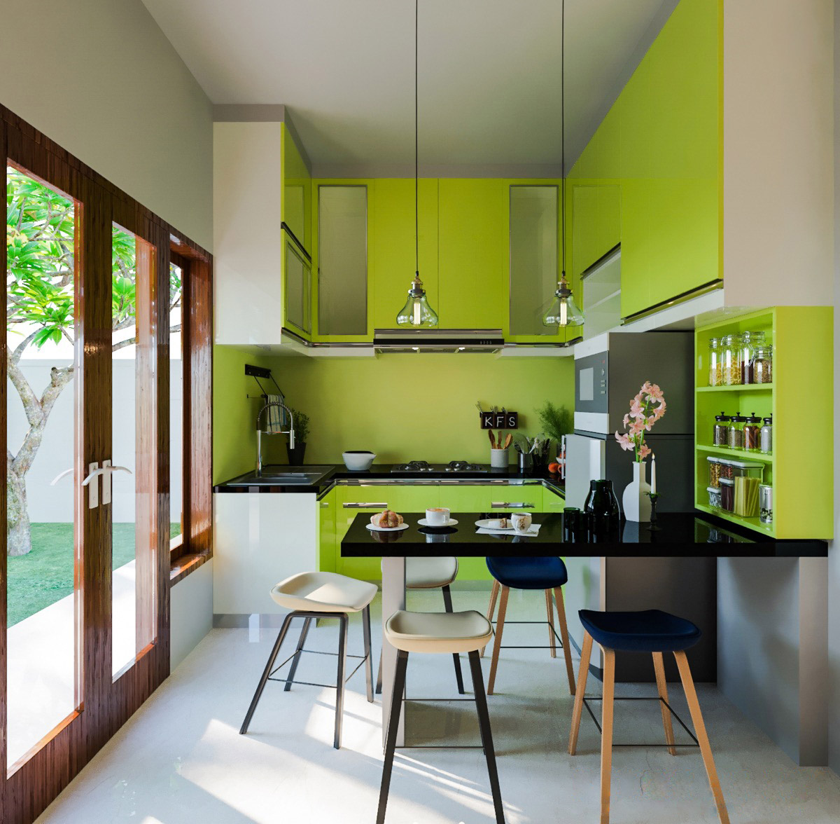 warna dapur hijau