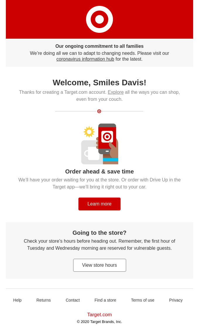 Automated email example