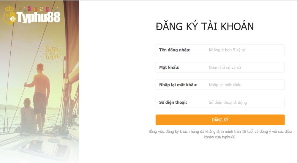 Đăng ký tài khoản Typhu88