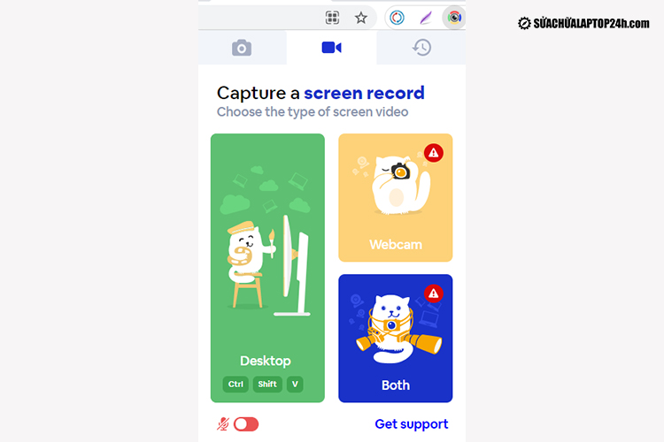 Mở ứng dụng và chọn Desktop