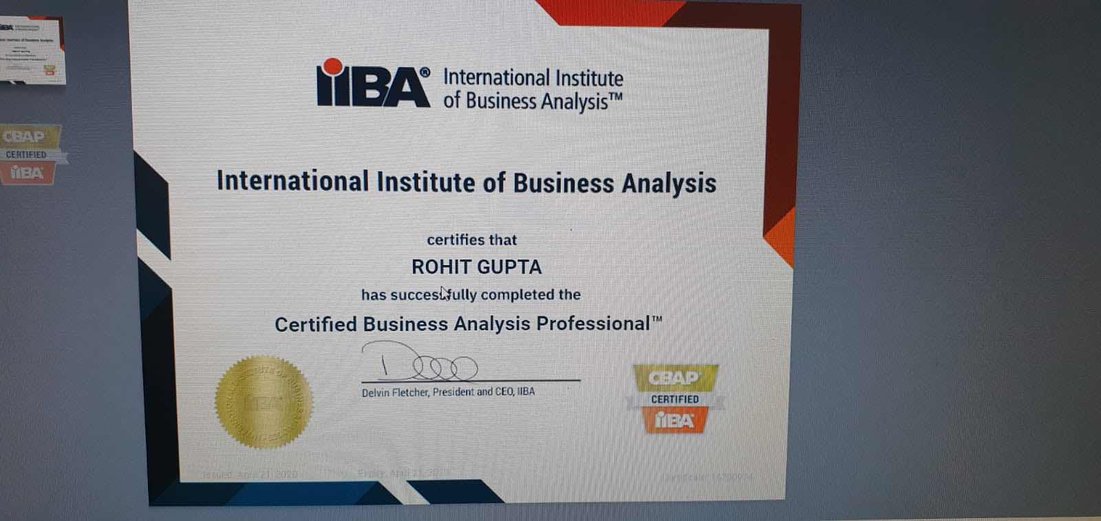Rohit Gupta - CBAP Certified