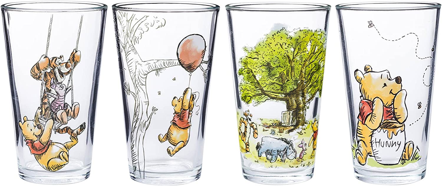 A Winnie the Pooh inspired set of four shot glasses gift idea.