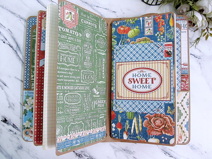 Recipe Scrapbook Album Graphic 45 Home Sweet Home paper stack and