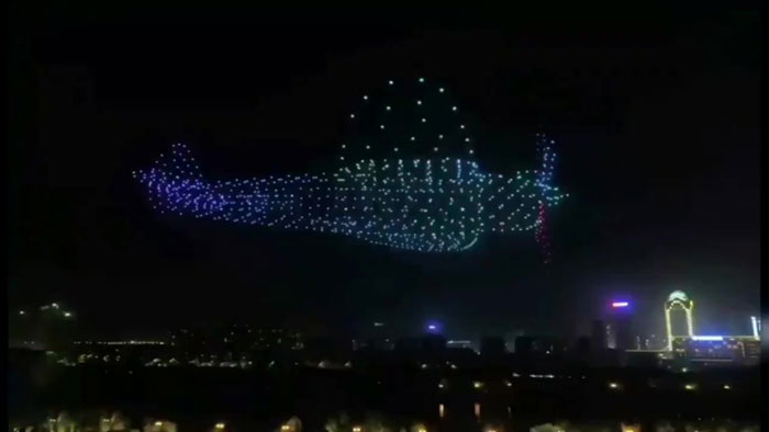 China's drones light show