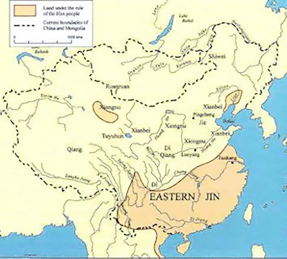 Map of China during the Northern and Southern Dynasties