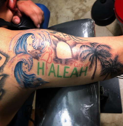 Hialeah Palm Tree Tattoo