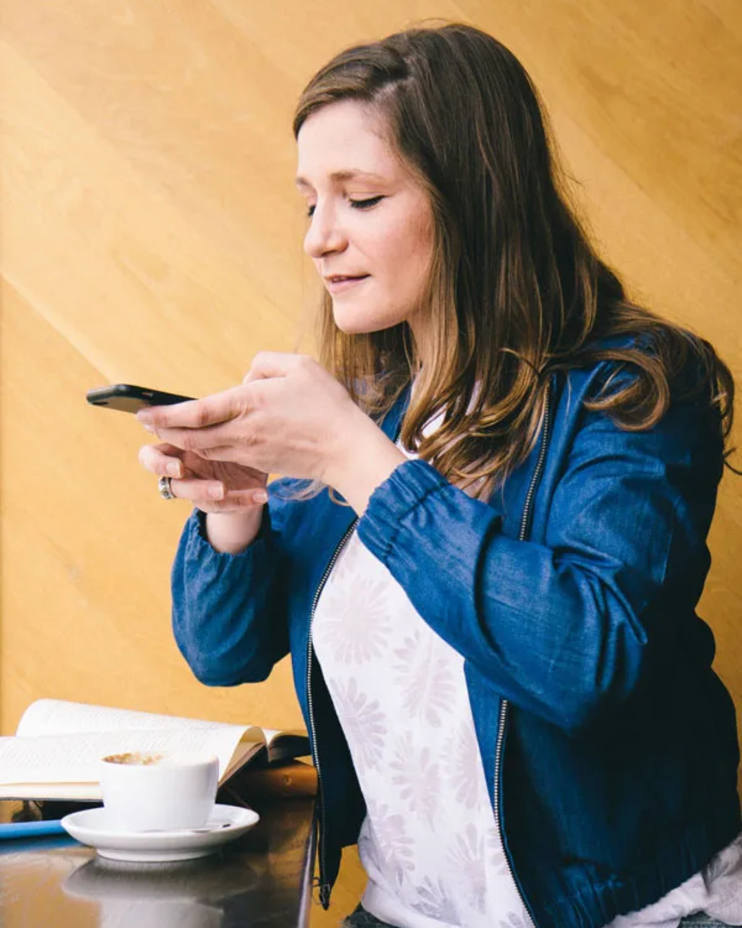 Girl taking photo of food