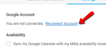 Reconnect Account