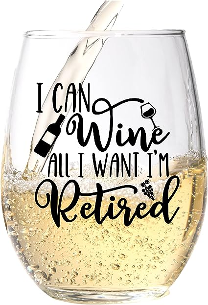 Funny Retirement Gift Wine Glass For Women
