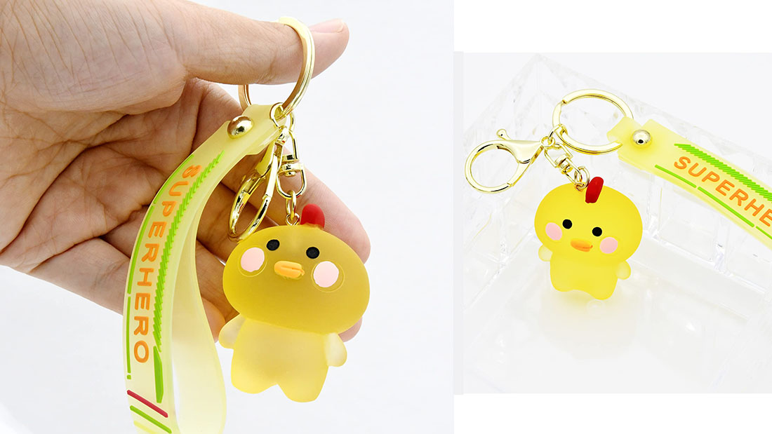 cute yellow duck rubber keyring bulk personalized items