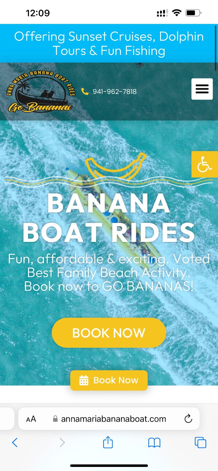 Banana Boat rides example page