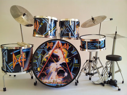 Miniature Drum Set Rick Allen Def Leppard Music Gift New